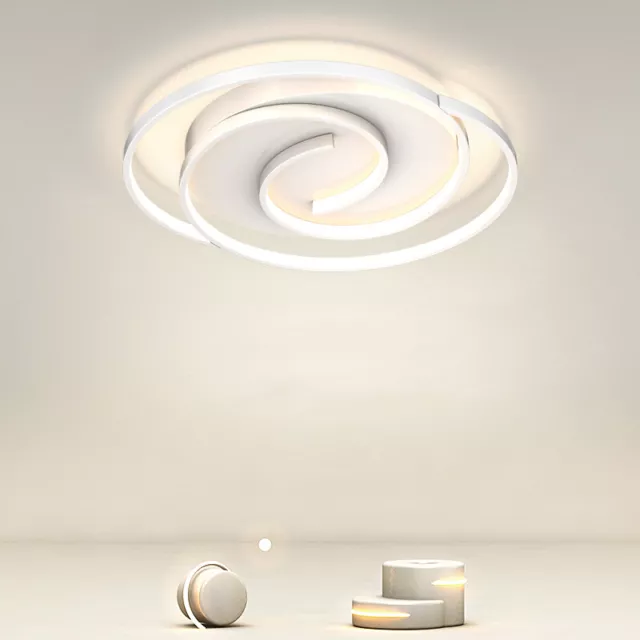 Plafoniera led 45w cerchio spirale vortice bianco lampadario da soffitto moderno