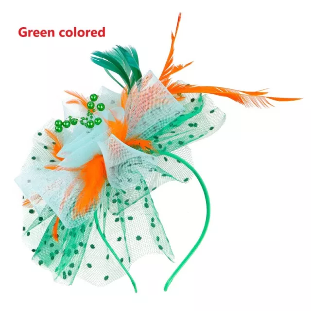 Flower Feather Fascinator Headband Wedding Hairband Ladies Day Royal Ascot Race