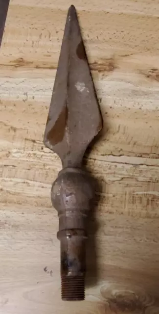 13” Cast Iron Gate fence finial Topper Spike Antique Gothic Pole Point Tip Top