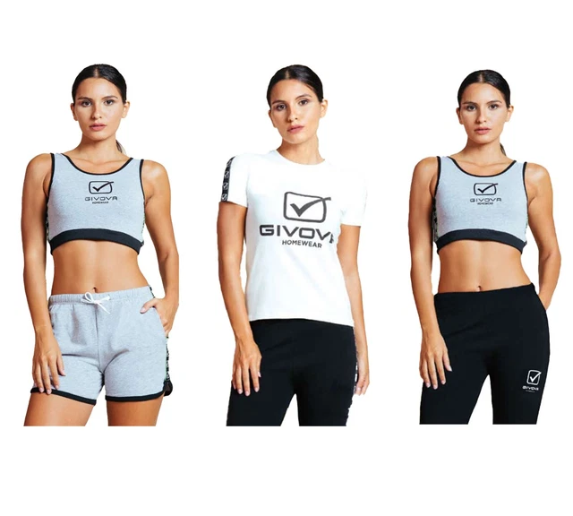 completo sportivo / tuta donna GIVOVA HOMEWEAR estivo COTONE leggings shorts