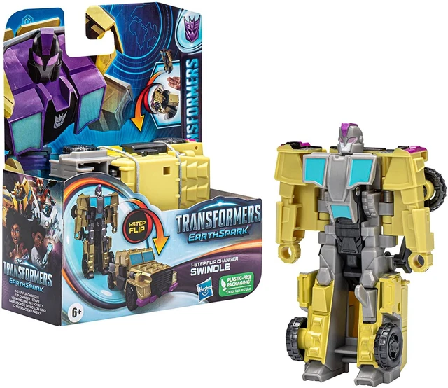 TRANSFORMERS TOYS EARTHSPARK 1Step Flip Changer Swindle 4Inch Action
