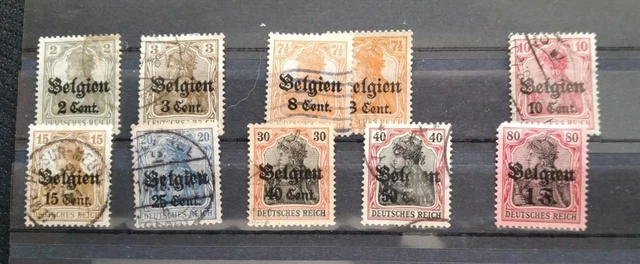 Deutsche Besetzungsgebiete Belgien, gestempelt / ungebraucht