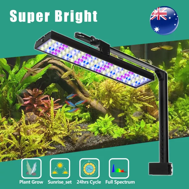 30-140cm Aquarium Light RGB LED Plant Fish Tank Timer Remote Control Sunrise