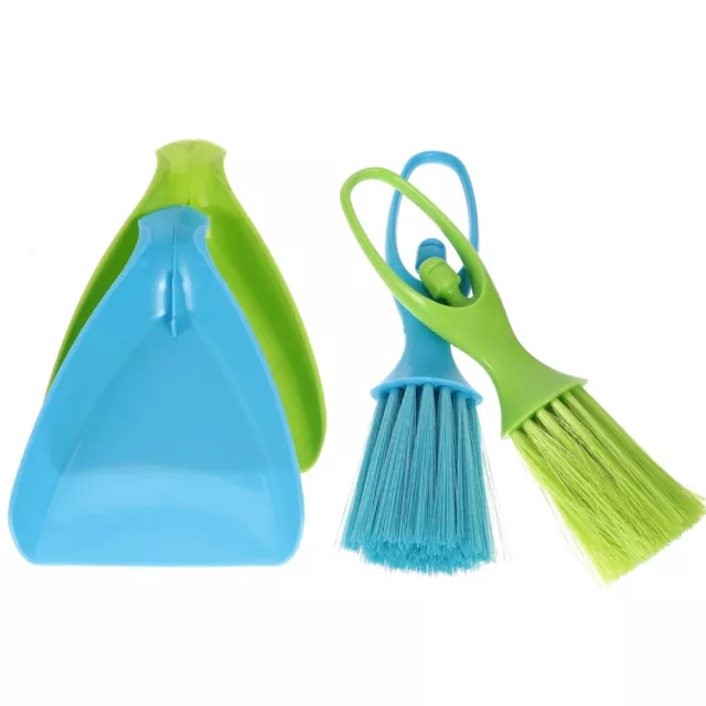 2 Sets Guinea Broom and Dustpan Hamster Cleaning Tool Trash Can 3