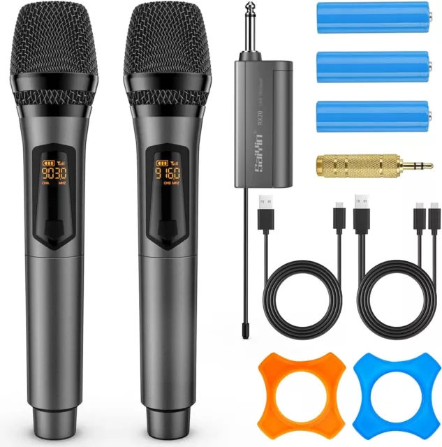 Wireless Microphone, Bietrun UHF Metal Dual Handheld Cordless Dynamic Mic System