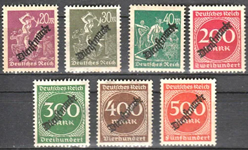 Allemagne - Rép. de Weimar - 1923 - Timbres de service n° 48 à 54 - neuf **