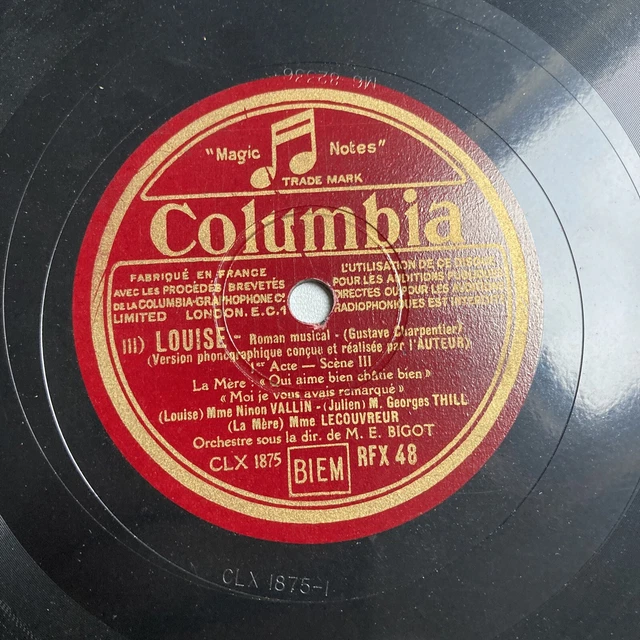 78 rpm Vallin Thill Lecouvreur Pierné Louise Rfx48