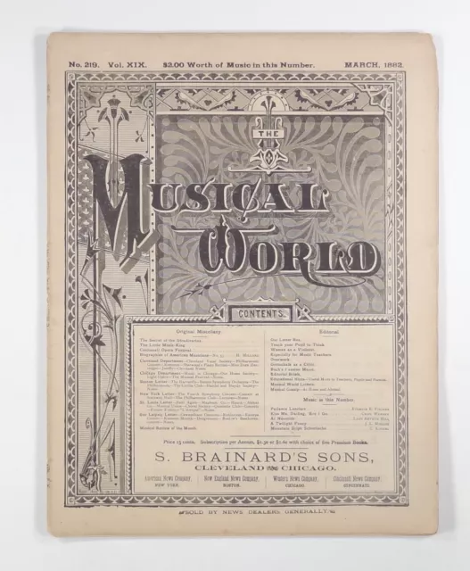 1882 Mar MUSICAL WORLD trade magazine INSTRUCTORS composers ORCHESTRAS churches