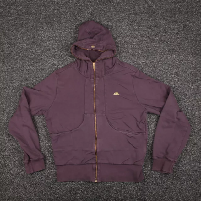 Adidas Jacket Girls Large Purple Full Zip Hooded Zip Long Sleeve Pockets Youth