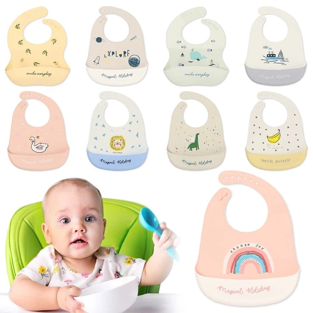 Lunch Infants Cute Pick Rice Pocket Feeding Kids Apron Baby Silicone Bibs
