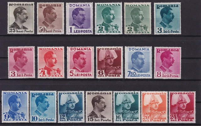 ROMANIA 1935/1940 Mi 489/507 MNH