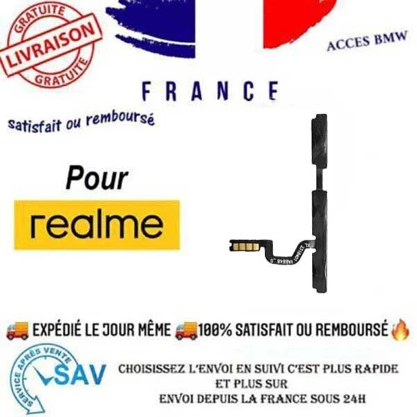 Nappe De Flex (ruban) Power/Volume Pour Realme 7i - Pièce De Rechange Neuve