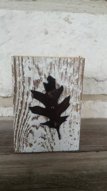 Reclaimed Barn Wood Block | Leaf