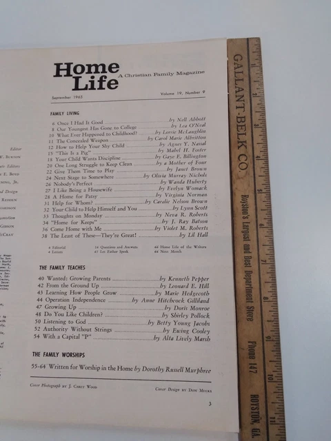 HOME LIFE CHRISTIAN Magazine Vtg 1965 Rare Children Parents Blonde Boy