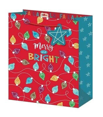 6 x Large Christmas Gift Bags Merry & Bright Wrapping Present Party Bag Xmas