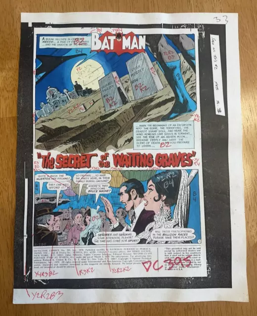 BATMAN RA'S AL GHUL #2 art original color guide TITLE HALF SPLASH WAITING GRAVES