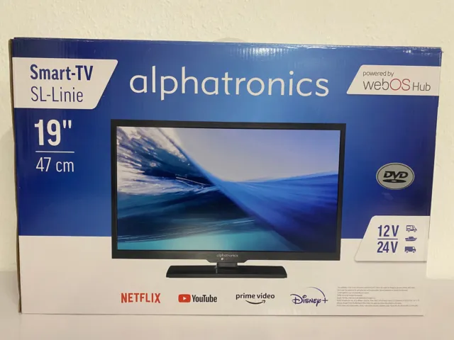Alphatronics SL-19 DSBW+ LED TV 19", Triple Tuner, DVD, BT 5.0, SmartTV, 12V LED