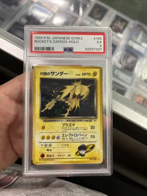 Rocket's Zapdos Holo PSA 5 No. 145 1999 Pokemon Japanese Gym 2 Challenge