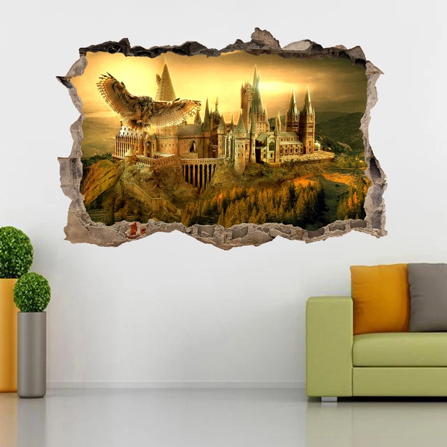 HARRY POTTER HOGWARTS 3D Smashed Hole Decal Wall Sticker Decor Art