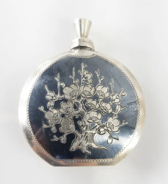 Antique Sterling Silver .950 Japanese or Chinese Snuff Perfume Scent Bottle