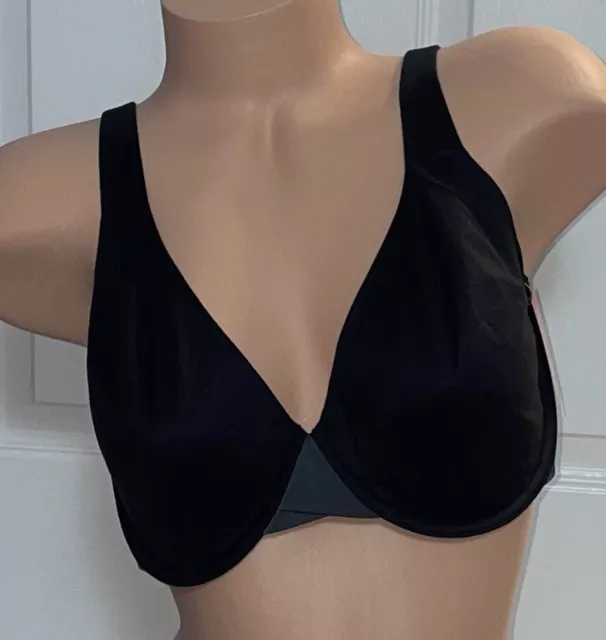 SPANX UNLINED FULL Coverage Pillow Cup Black Satin Silky Bra