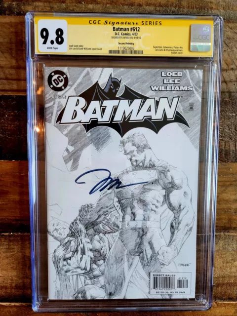 Batman #612 CGC 9.8 SS Signed Jim Lee 2nd print sketch variant Superman Hush Ivy