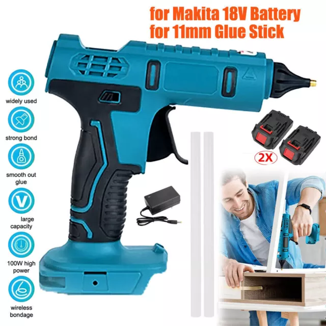 100W Cordless Hot Melt Glue Gun For Makita 18V Li-ion Home Tool+ 11mm Glue Stick