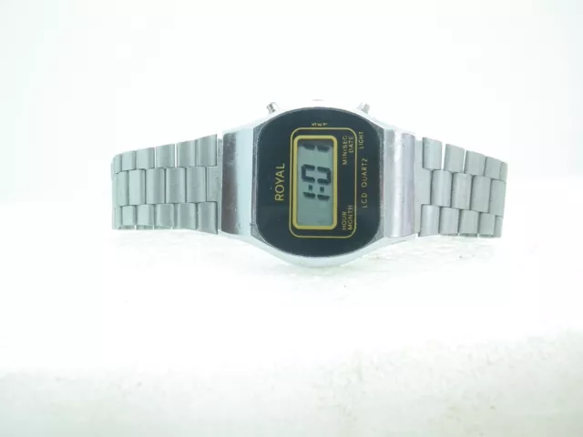 Reloj Lcd Royal Año 1980 Antiguo Stok Para Caballero Funciona Lote Watches