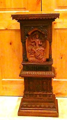 ANTIQUE 18c-19c ASIA,CHINESE INTRICATE WOOD CARVED LARGE SHRINE CABINET,ALTAR