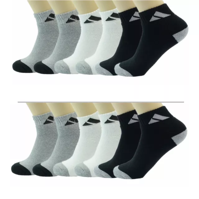 3-12 Pairs For Mens Adi Ankle Quarter Crew Sports Socks Cotton Low Cut Size 9-13