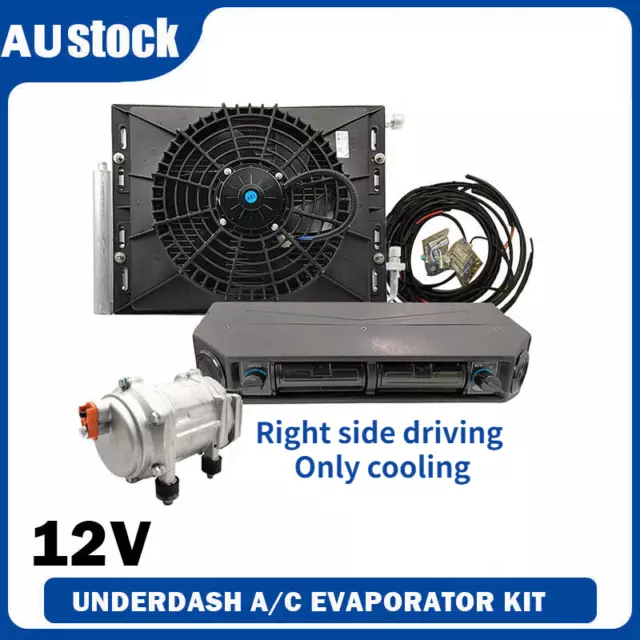 12V Underdash Air Conditioning Evaporator Cooling A/C Kit Fit RV Truck Universal