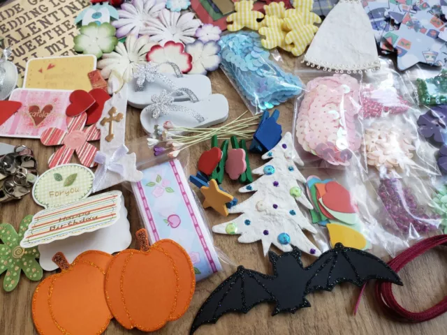 750+ piece Craft Lucky Dip, Card Toppers, Embellishments, Card Making Job Lot 2