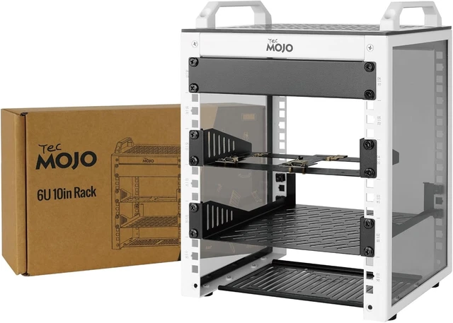 TECMOJO 10” DESKTOP Mini Rack, 6U 200Mm Depth with SBC Shelf, Micro ...