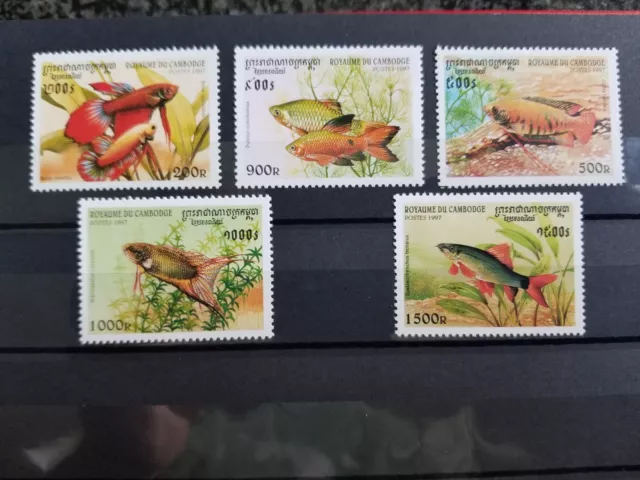 stamps Cambodia 1997 Fish SG 1702-7 MNH