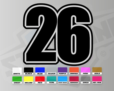3 X Custom Racing Numbers - Vinyl Stickers Decals Race Motorbike Mx Trackday