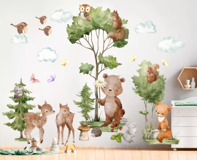 Safari Animals Big Tree Forest Animals Wall Decal Sticker for Baby Room Safari Animals Big Tree Forest Animals Wall Decal Sticker for Baby Room