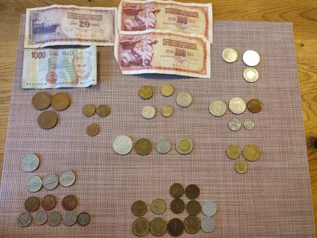 Münzen konvolut, Dollar, Groschen,Pfund, DDR Mark, Lire