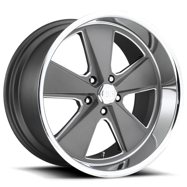 4-US Mags U120 Roadster 18x8 5x4.75" +1mm Gunmetal Wheels Rims 18" Inch