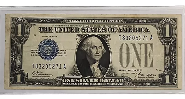 1928 Series A One Dollar $1 Silver Certificate Currency Note Funny Back