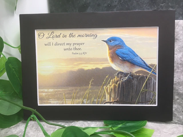 New Handmade 5x7 (Matted 4x6) Inspirational Scripture Songbirds Free Ship 561