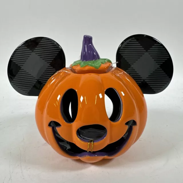 DISNEY STORE Mickey Mouse Pumkin Halloween Votive Candle Holder New With Tags