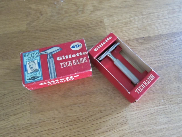 Vintage B-1 1956 Gillette TECH DE Safety Razor Set in box Vintage B-1 1956 Gillette TECH DE Safety Razor Set in box