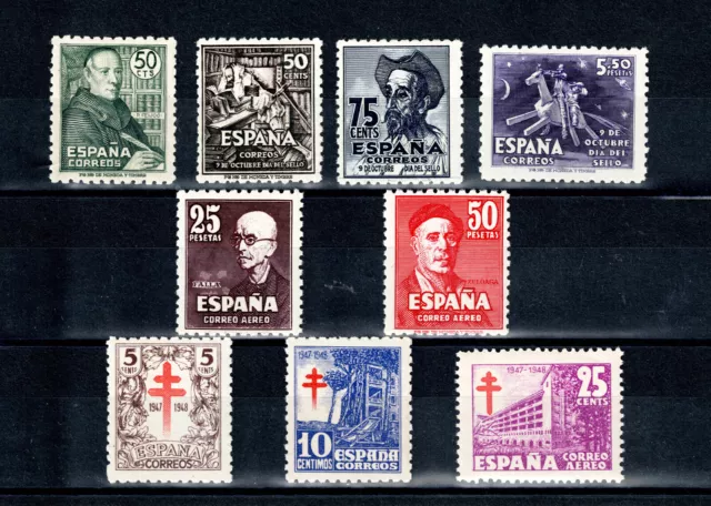 Sellos De España Año 1947**(Mnh) Con Falla Y Zuloaga Nuevos Sin Fijasellos