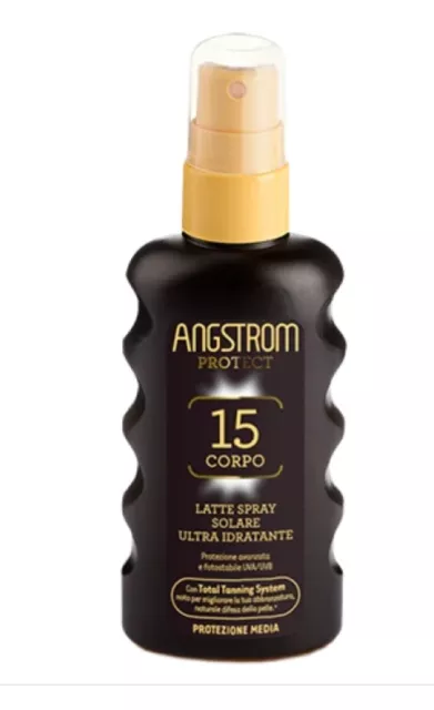 Angstrom Protect Hydraxol SPF15 Latte Spray Solare Ultra Idratante Corpo, 175 ml