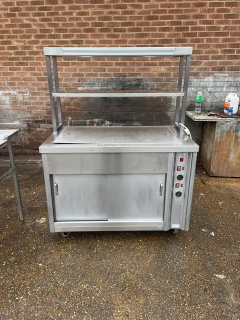 Commercial Hot Cupboard and Heated Gantry and Bain Marie, sliding door 120 cm