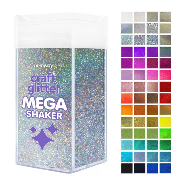 Fine Glitter MEGA Shaker 1/64" Cosmetic Epoxy Holographic Nail Face Body Rainbow