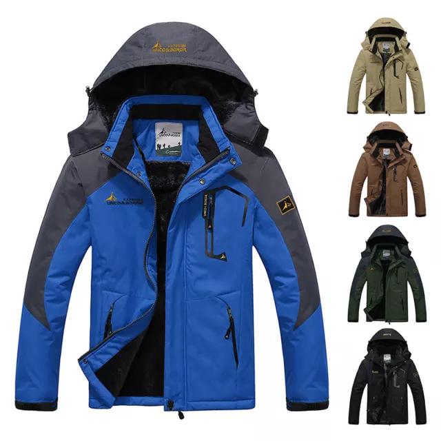 Men's Waterproof Winter Jacket Warm Winter Coat Outdoor Ski Snow Hooded Jacket