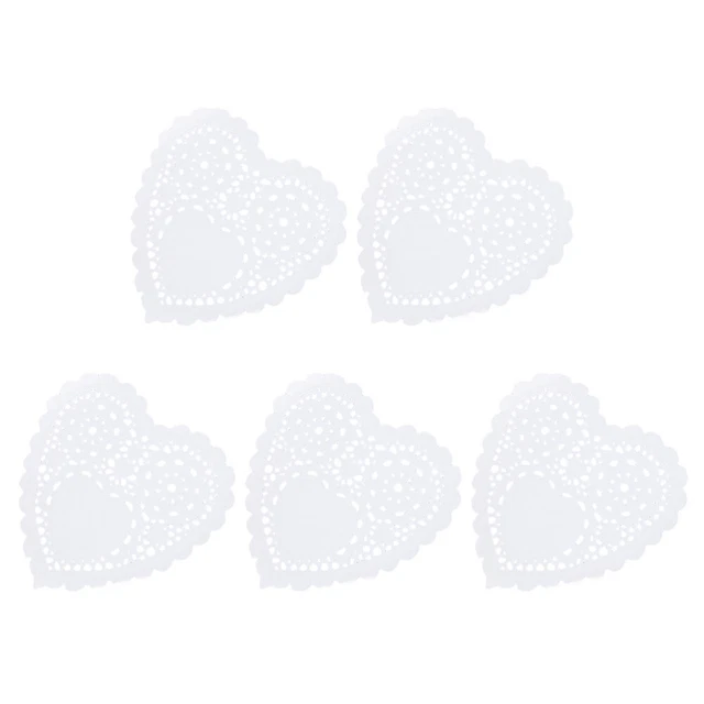 200 PIEZAS Papel Encaje Doilies Placa de Navidad Fondo en Forma de Corazón