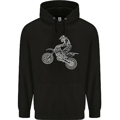 Motocross Line Drawing Dirt Bike MotoX Childrens Kids Hoodie