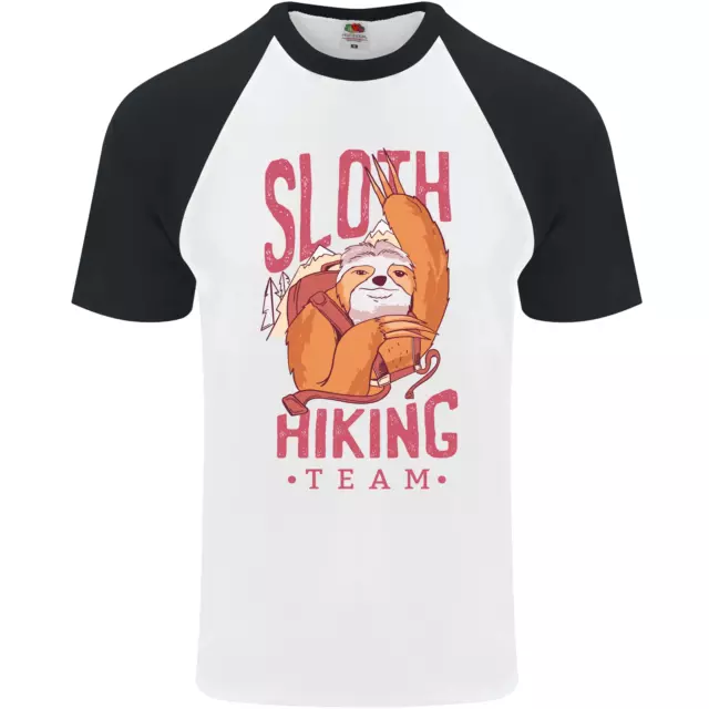Maglietta da baseball Sloth Hiking Team Trekking Rambling Funny da uomo S/S
